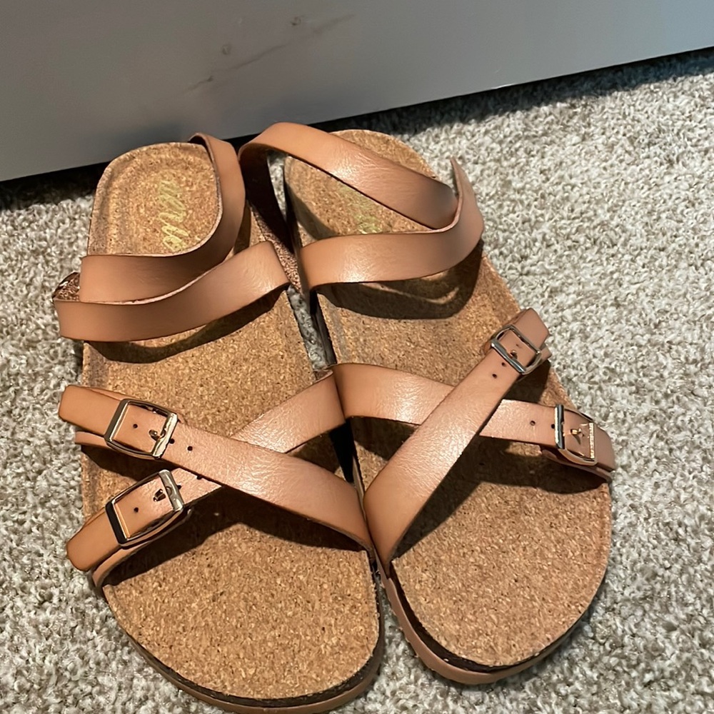 Aerie cork style wrap sandals